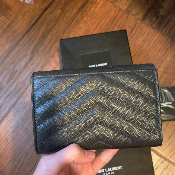 Saint Laurent YSL Small Envelope Wallet Coal Color - Picture 2 of 5